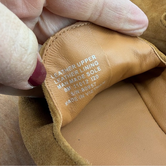 TORY BURCH Ruby Smoking Slippers cognac tan suede sz 8 flats - Picture 6 of 8